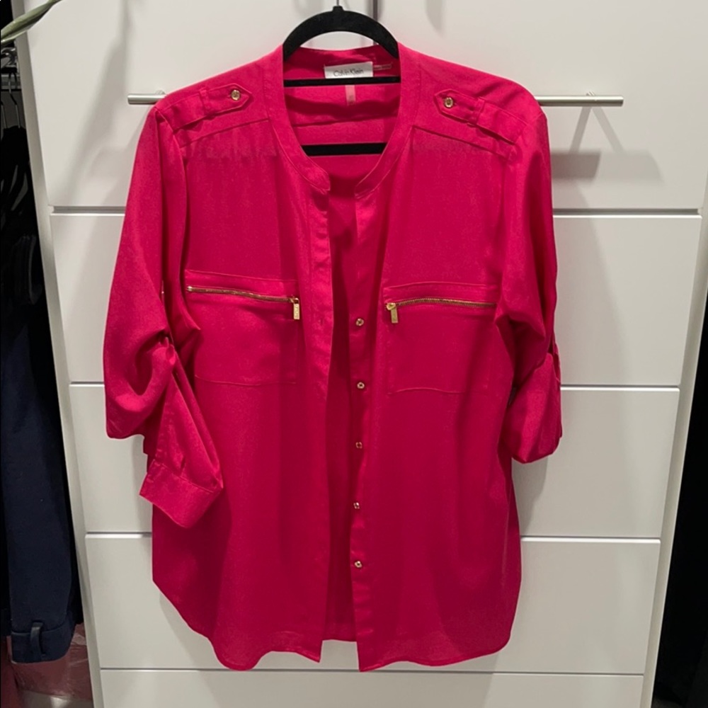 Calvin Klein blouse hot pink